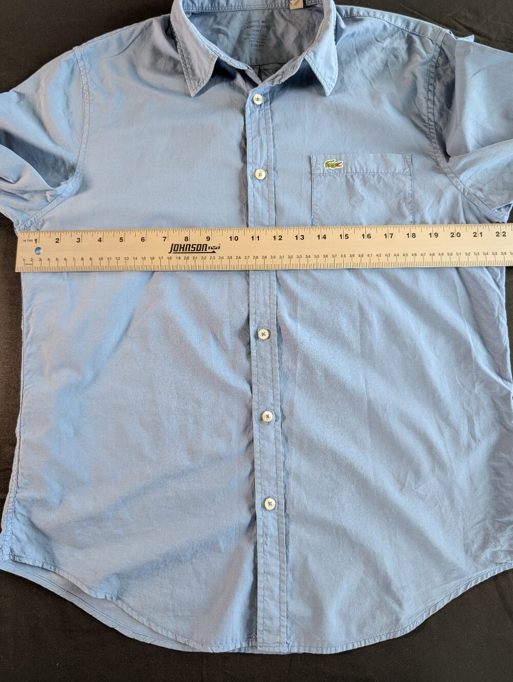 Lacoste Blue Long Sleeve Button Up Shirt Men's Size 42 - Picture 3 of 9